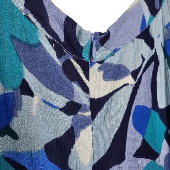 NEW Roaman's Floral Geometric Print Crinkle Belted Wrap Maxi Dress Size 4X - Picture 9 of 11